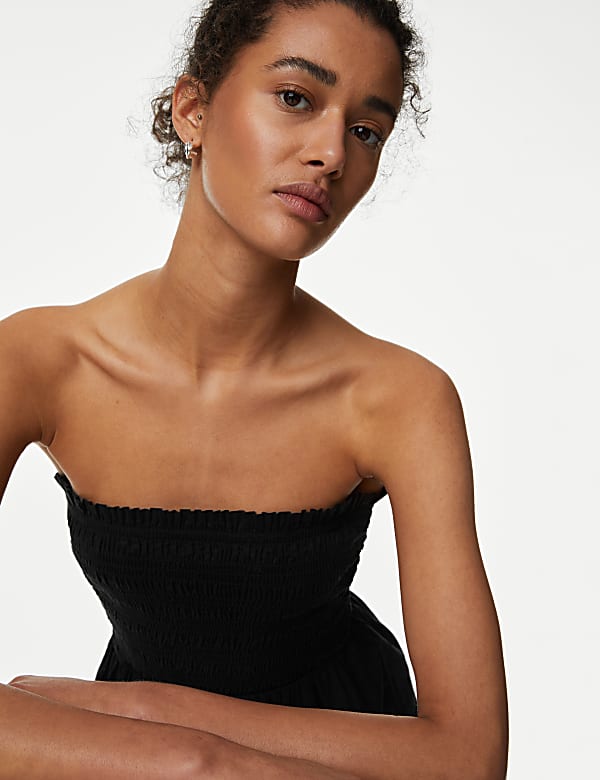 Pure Cotton Square Neck Midi Beach Dress