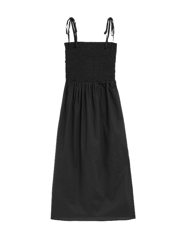 Pure Cotton Square Neck Midi Beach Dress