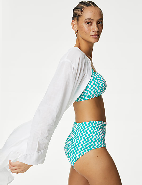 Pure Cotton Collarless Beach Cover Up Shirt