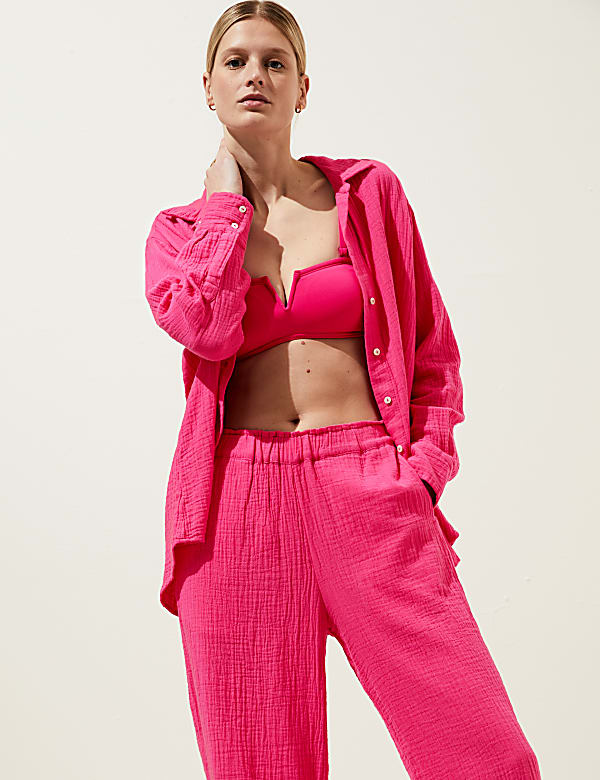 Pure Cotton Textured Beach Shirt