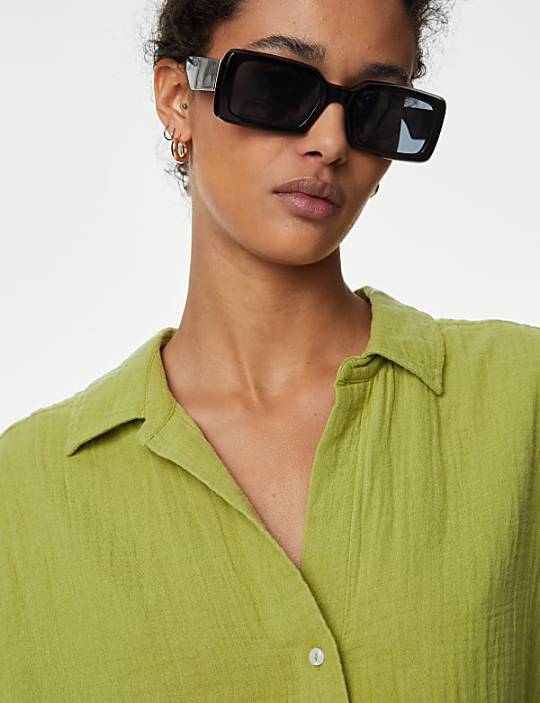 Pure Cotton Textured Beach Shirt