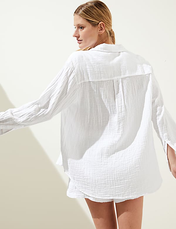 Pure Cotton Textured Beach Shirt