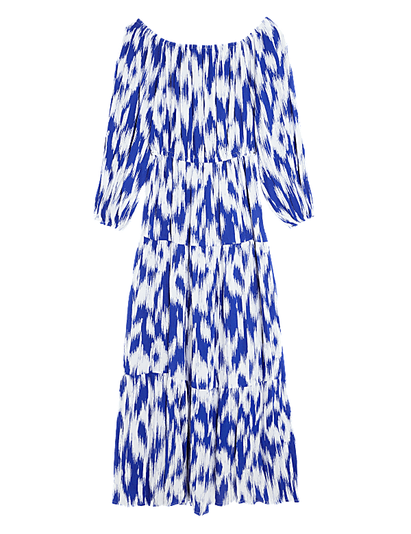 Printed Bardot Midaxi Dress