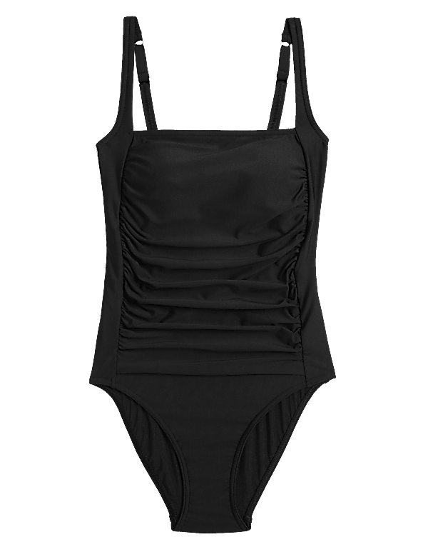 Tummy Control Ruched Square Neck Swimsuit