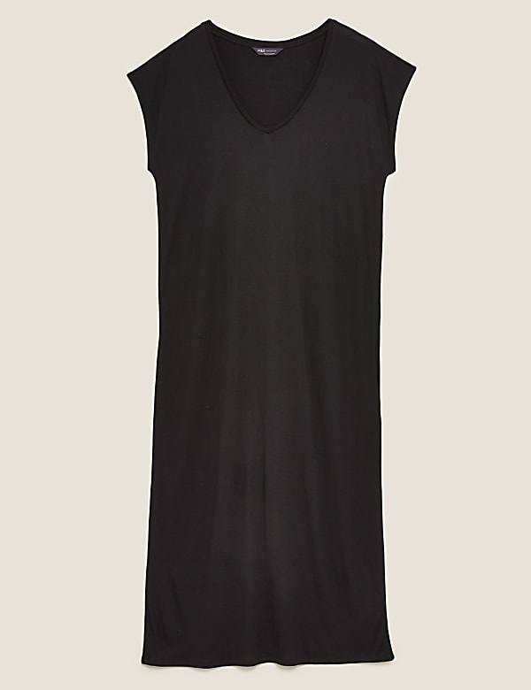 Jersey V-Neck Midi Dress