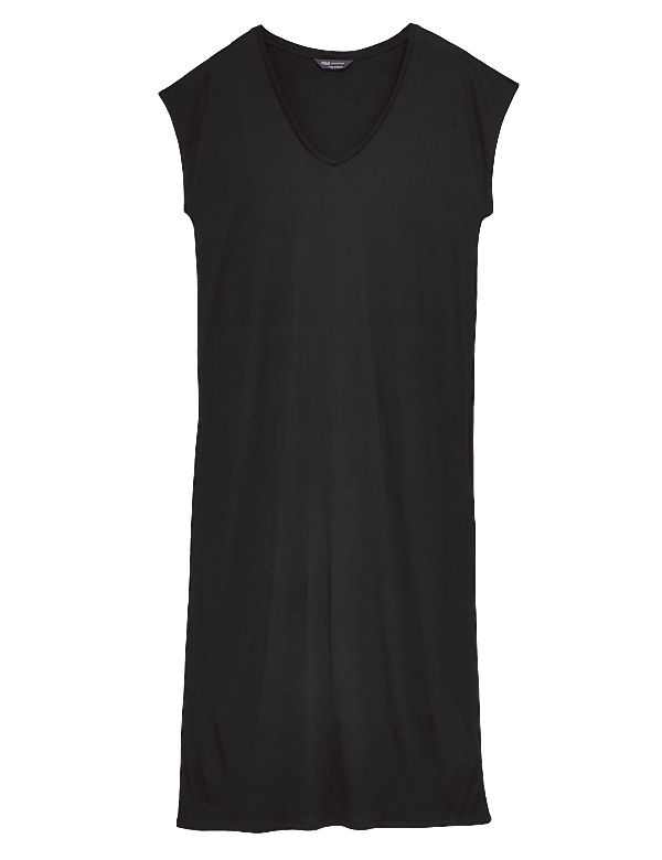 Jersey V-Neck Midi Dress
