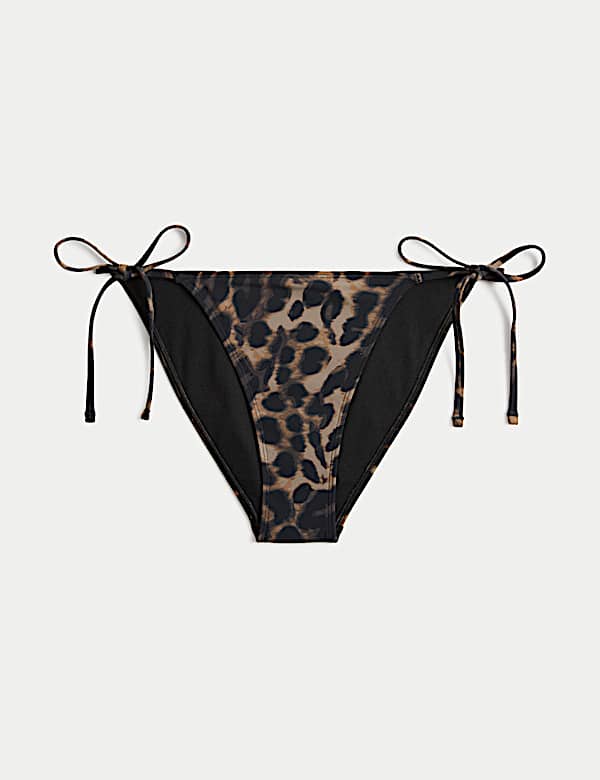 Animal Print Tie Side Bikini Bottoms - US