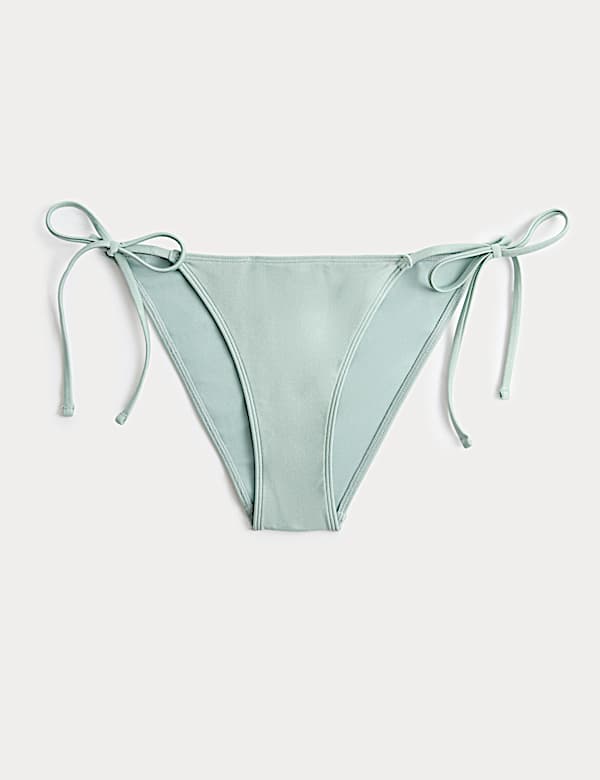 Bas de bikini brillant effet m&eacute;tallis&eacute; &agrave; nouer sur les c&ocirc;t&eacute;s - BE