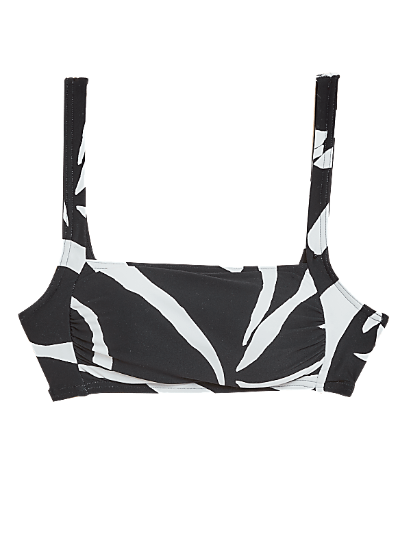 Brush Stroke Padded Square Neck Bikini Top