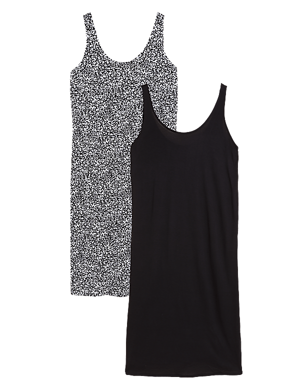 2 Pack Jersey Knee Length Slip Dresses