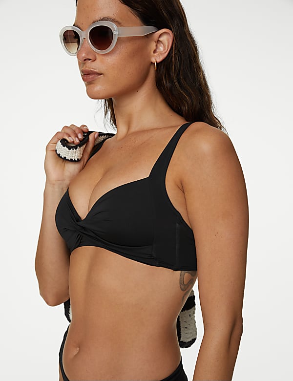 Padded Twist Front Plunge Bikini Top
