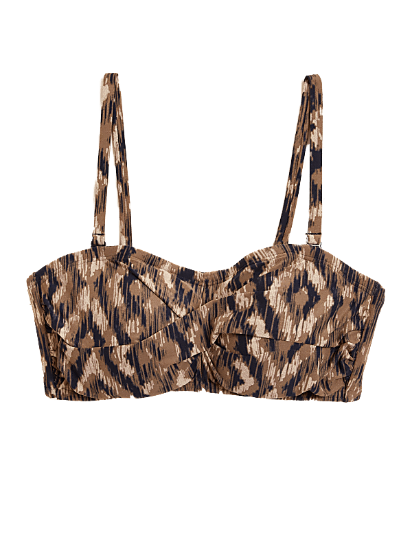 Printed Padded Bandeau Bikini Top
