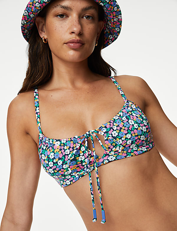 Floral Padded Bandeau Bikini Top