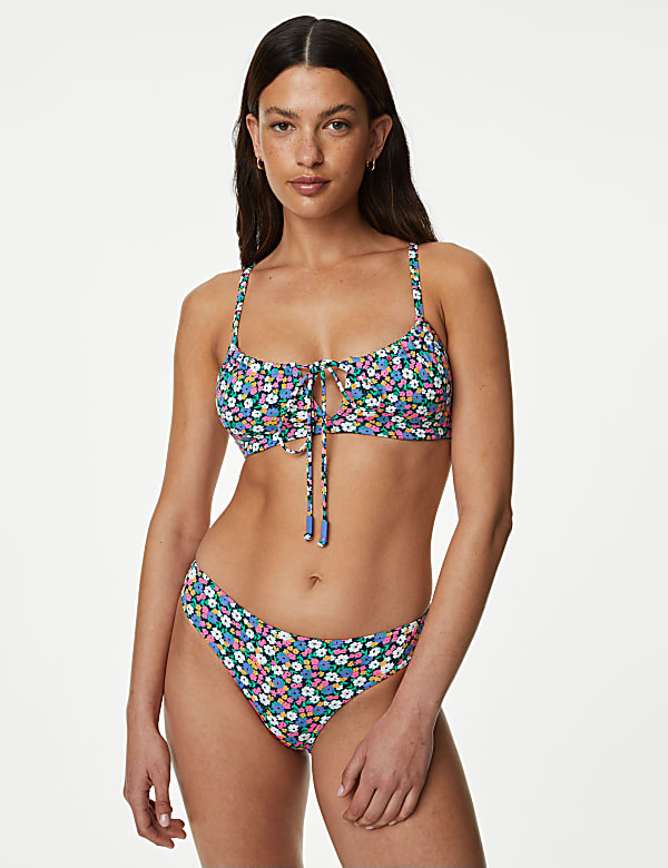 Floral Padded Bandeau Bikini Top
