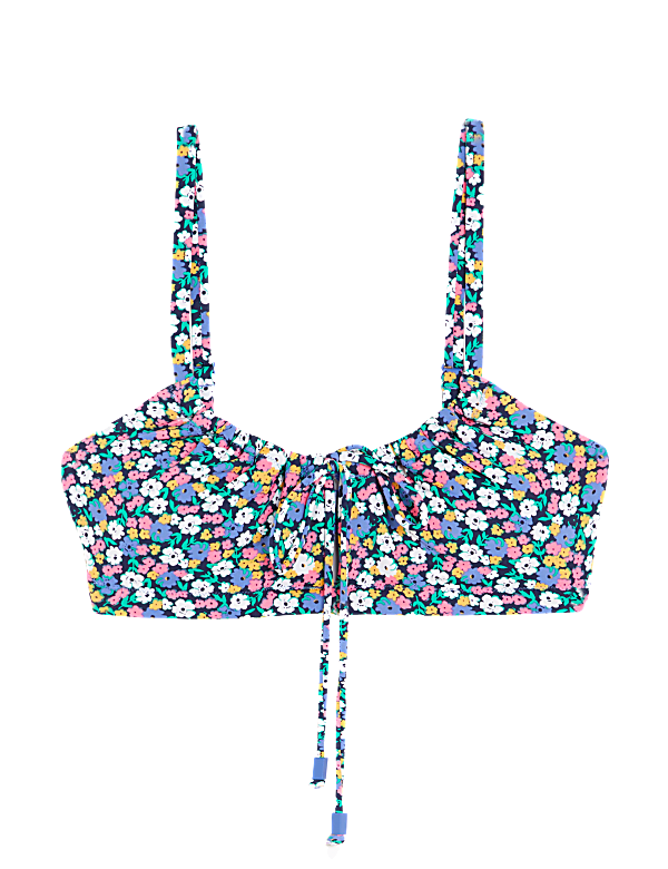 Floral Padded Bandeau Bikini Top