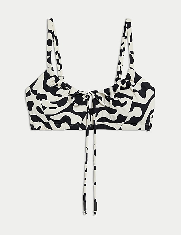 Haut de bikini imprim&eacute; &agrave; nouer sur le devant - CH