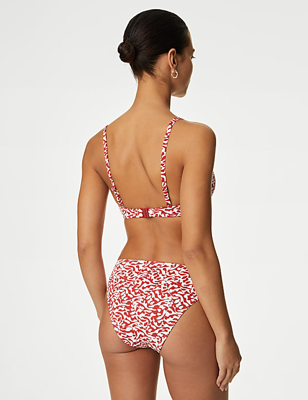 Printed High Leg Bikini Bottom