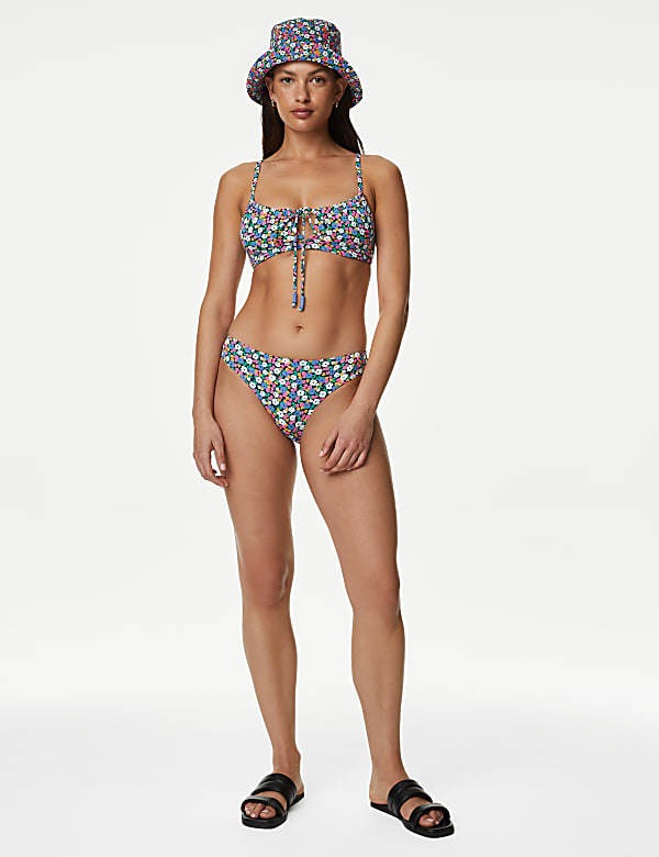 Printed High Leg Bikini Bottom