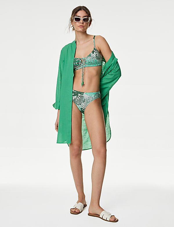 Printed High Leg Bikini Bottom