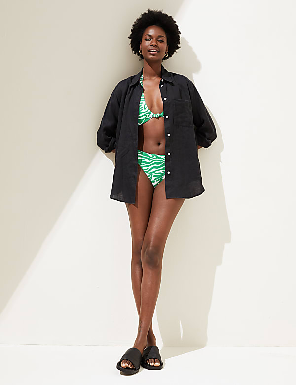 Animal Print High Leg Bikini Bottoms