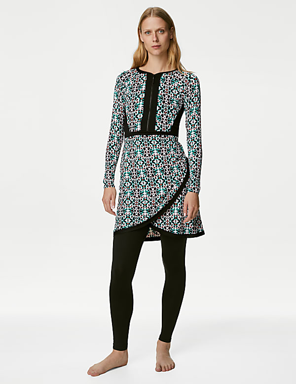 Printed High Neck Swim Tunic