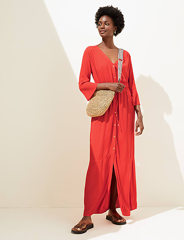 Fitted waist maxi dress outlet