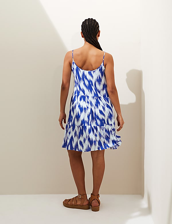 Printed Mini Swing Beach Dress