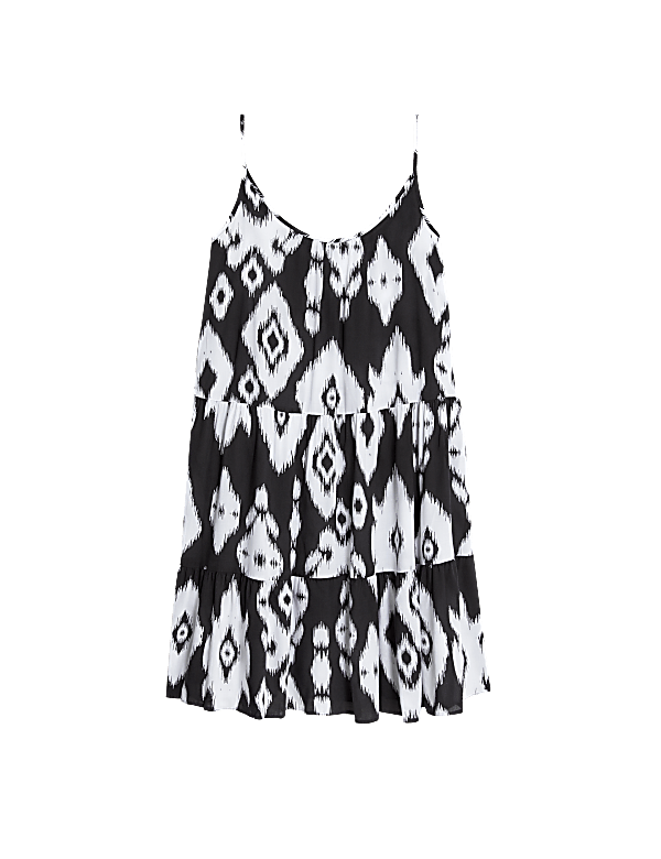 Printed Mini Swing Beach Dress
