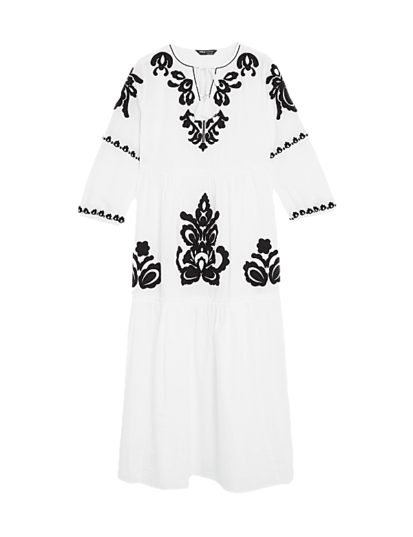 Pure Cotton Midaxi Tiered Beach Dress