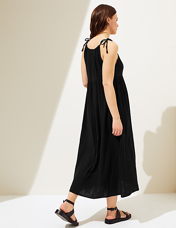 Pure Cotton Square Neck Midaxi Beach Dress