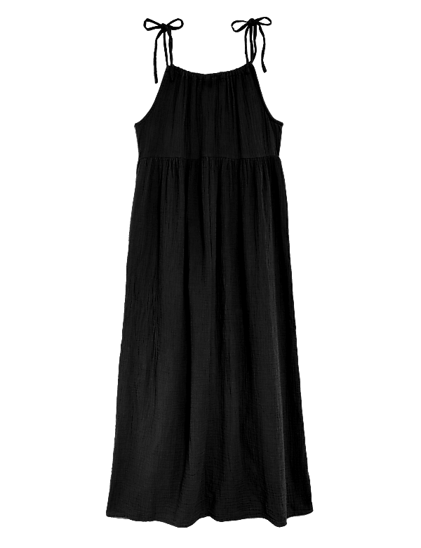 Pure Cotton Square Neck Midaxi Beach Dress