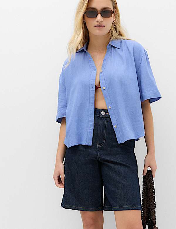 Oversized Shirt with Linen