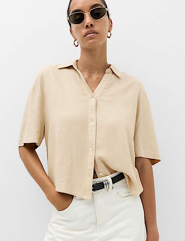 Oversized Shirt with Linen