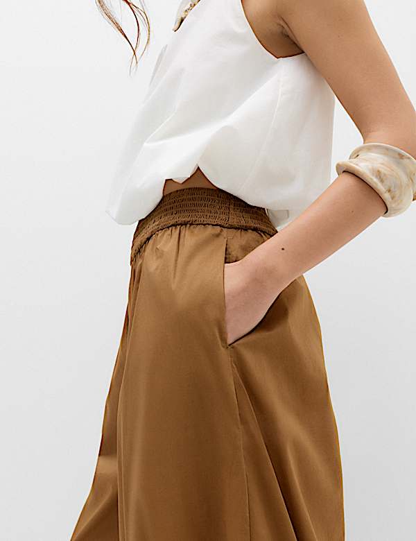 Pantalon de plage 100 % coton &agrave; ourlet bouffant - LU