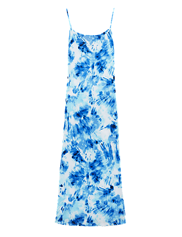 Tie Dye Scoop Neck Maxi Slip Dress
