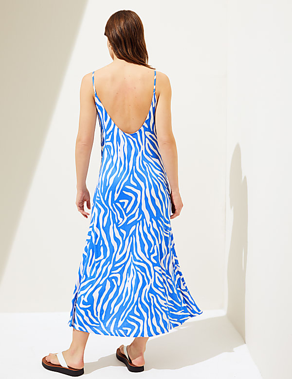 Tie Dye Scoop Neck Maxi Slip Dress