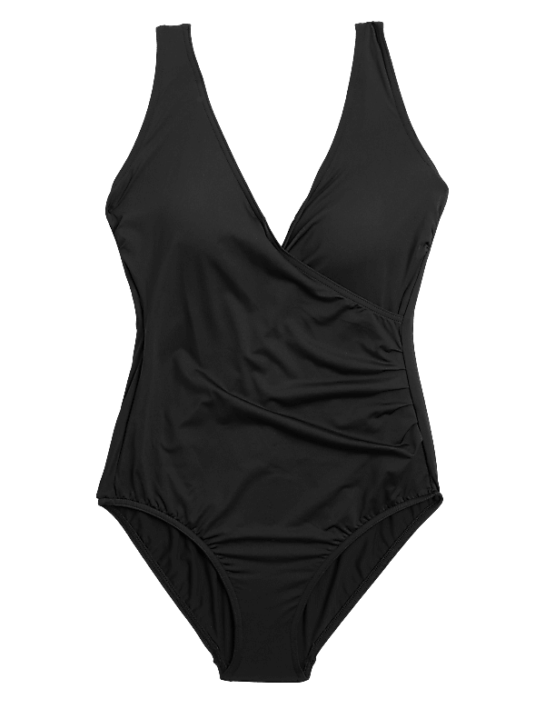 Tummy Control Wrap Plunge Swimsuit