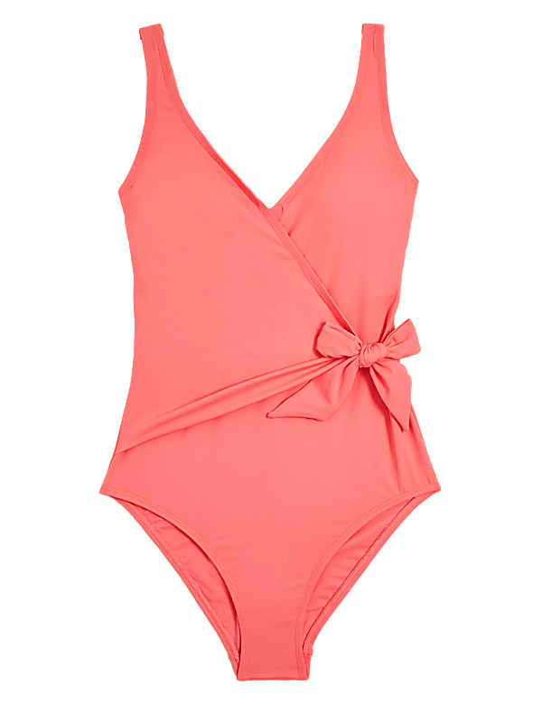 Tummy Control Wrap Plunge Swimsuit