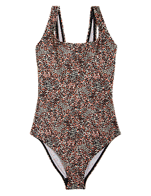 Printed Scoop Neck Swimsuit