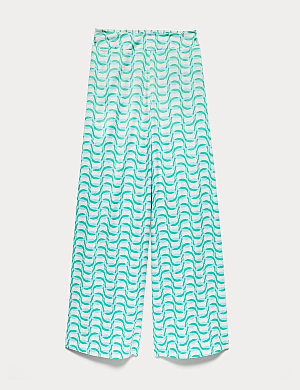 Satin Printed Palazzo Beach Trousers - AL