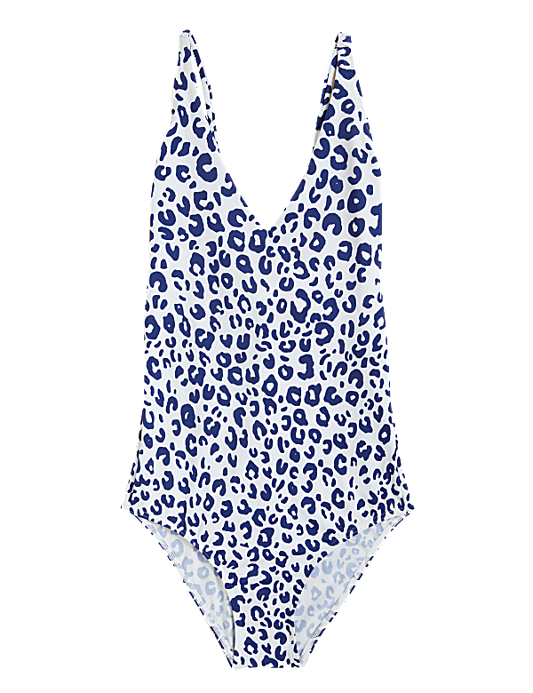 Printed V-Neck Swimsuit