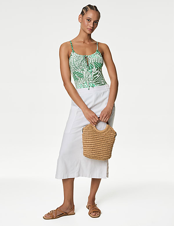 Maillot de bain imprimé à nouer sur le devant - BE