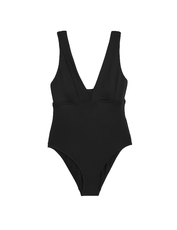 Magic Textured Mesh Plunge Swimsuit