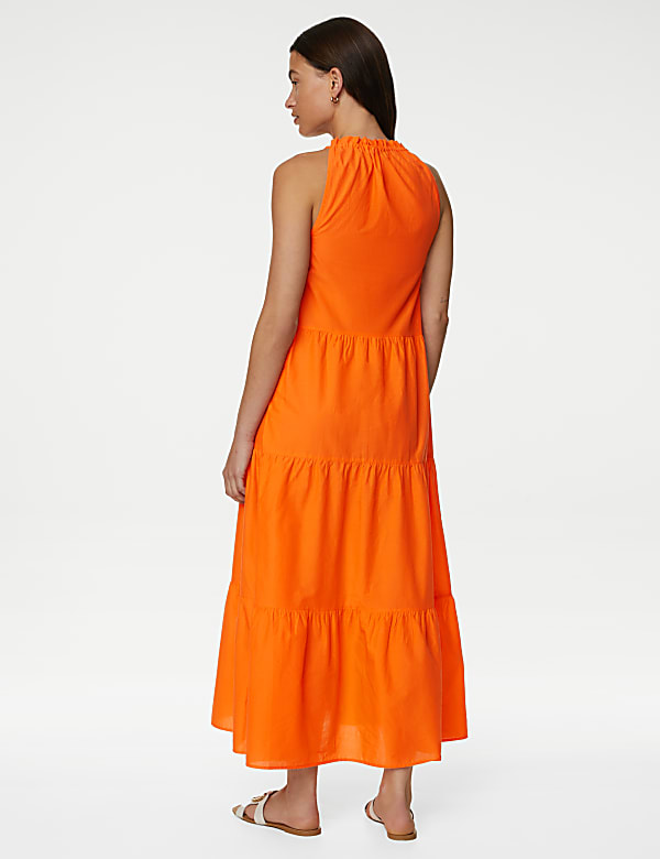 Pure Cotton High Neck Midaxi Beach Dress