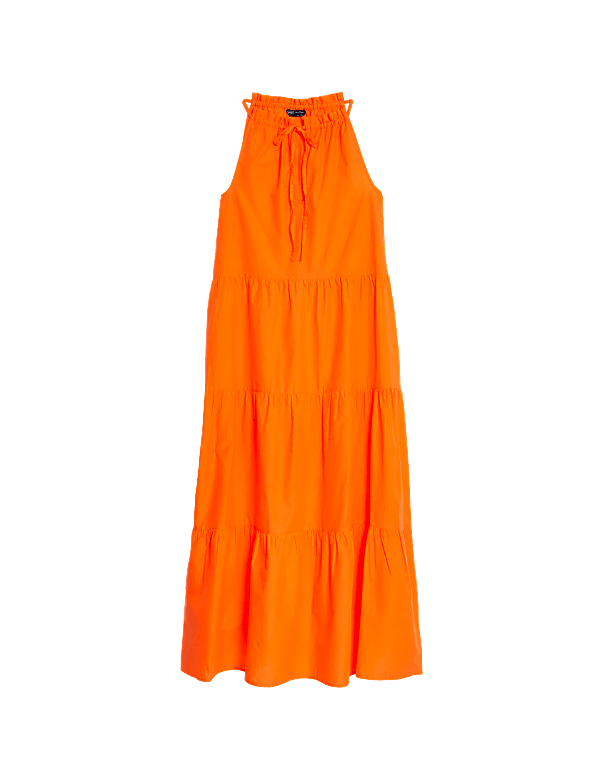 Pure Cotton High Neck Midaxi Beach Dress