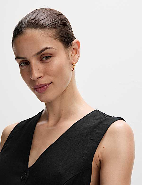Linen Rich Godet Mini Dress