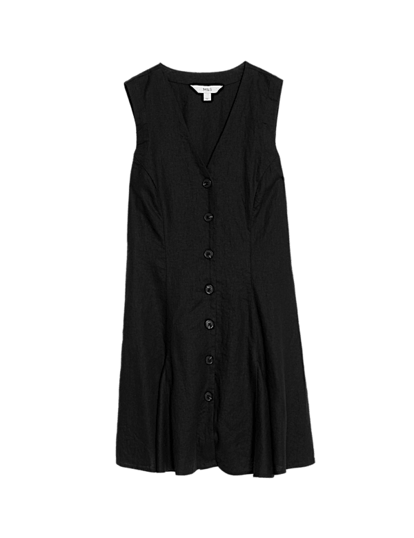 Linen Rich Godet Mini Dress
