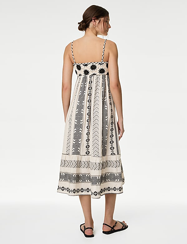 Pure Cotton Printed Textured Midaxi Beach Dress