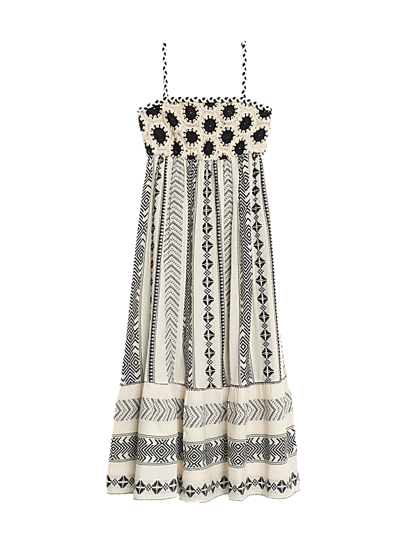 Buy Pure Cotton Printed Textured Midaxi Beach Dress at Marks Spencer