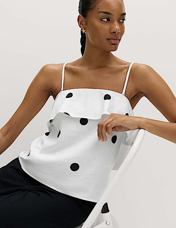 Linen Rich Printed Cami Top